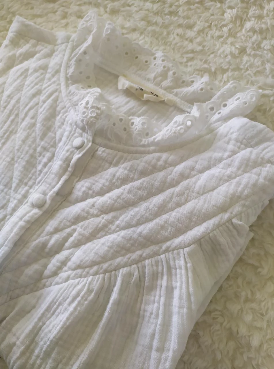 Blusa de Gaze de Crochê de Algodão Boho Cherry Paris Branca G – photo 19